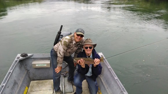 Dad and Fred and a nice Lower Sac trout